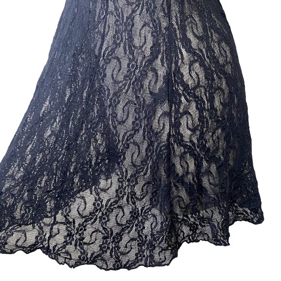 Lace Halter Asymmetrical Mini-Dress Dark Fairy Core Whimsygoth Gothic - Picture 7 of 10